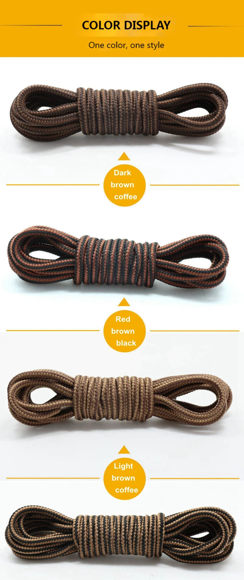 1Pair Round Shoe Laces For Sneakers Striped Double Color Fashion Shoelaces Outdoor Hiking And Leisure Sports Shoelace Shoestring