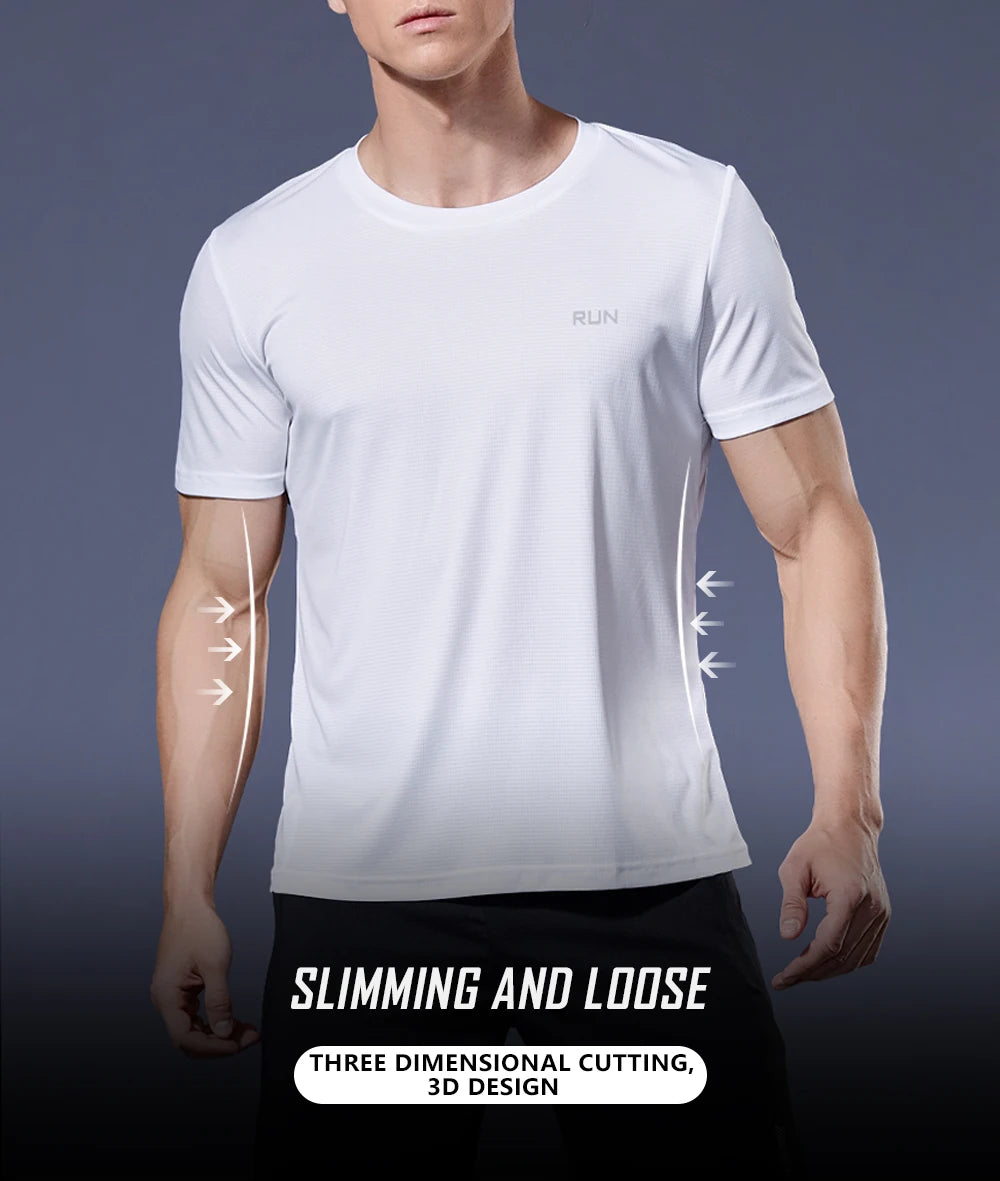 Black Compression Men T-shirts workout Sports Running T-shirt Short Sleeve Quick Dry Tshirt Fitness Exercise Gym Clothing