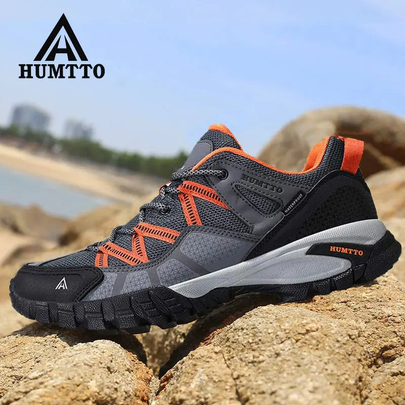 HUMTTO New Arrival Mens Hiking Shoes Breathable Lace Up Trekking Boots Male Cushioning Ourdoor Climbing Tourism Sneakers for Men