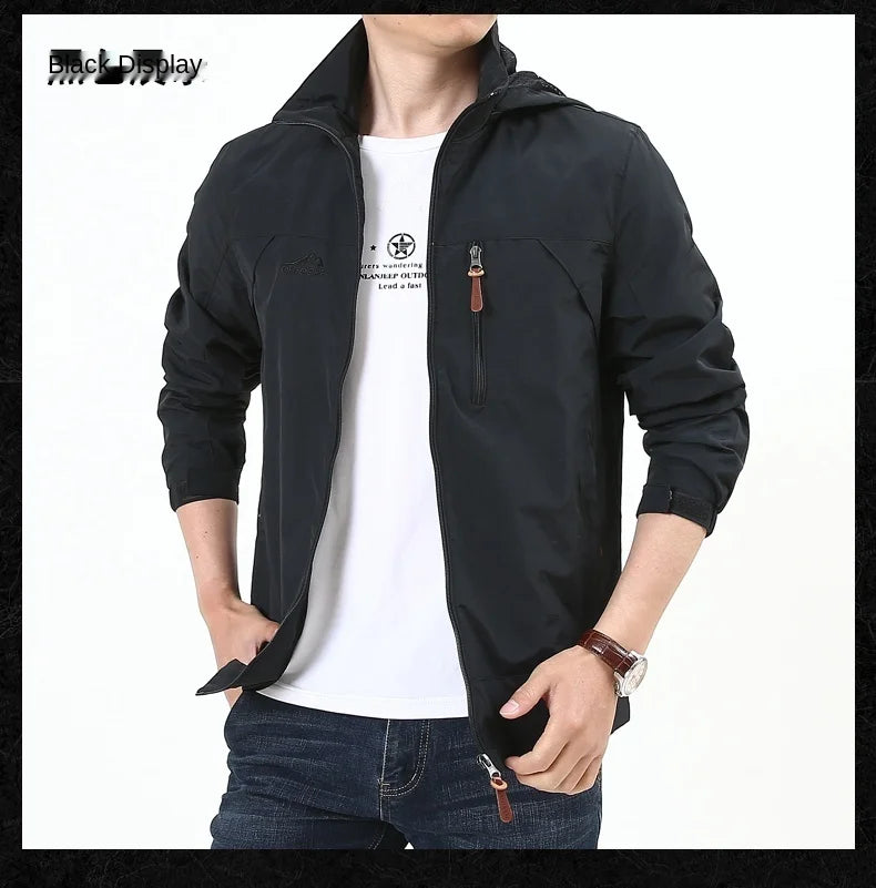 Spring Men's WaterprWindbreaker Casual Coat Man Bigsize Bomber Clothing Sports Tactical Outdoor Camping Mountaineering Jackets