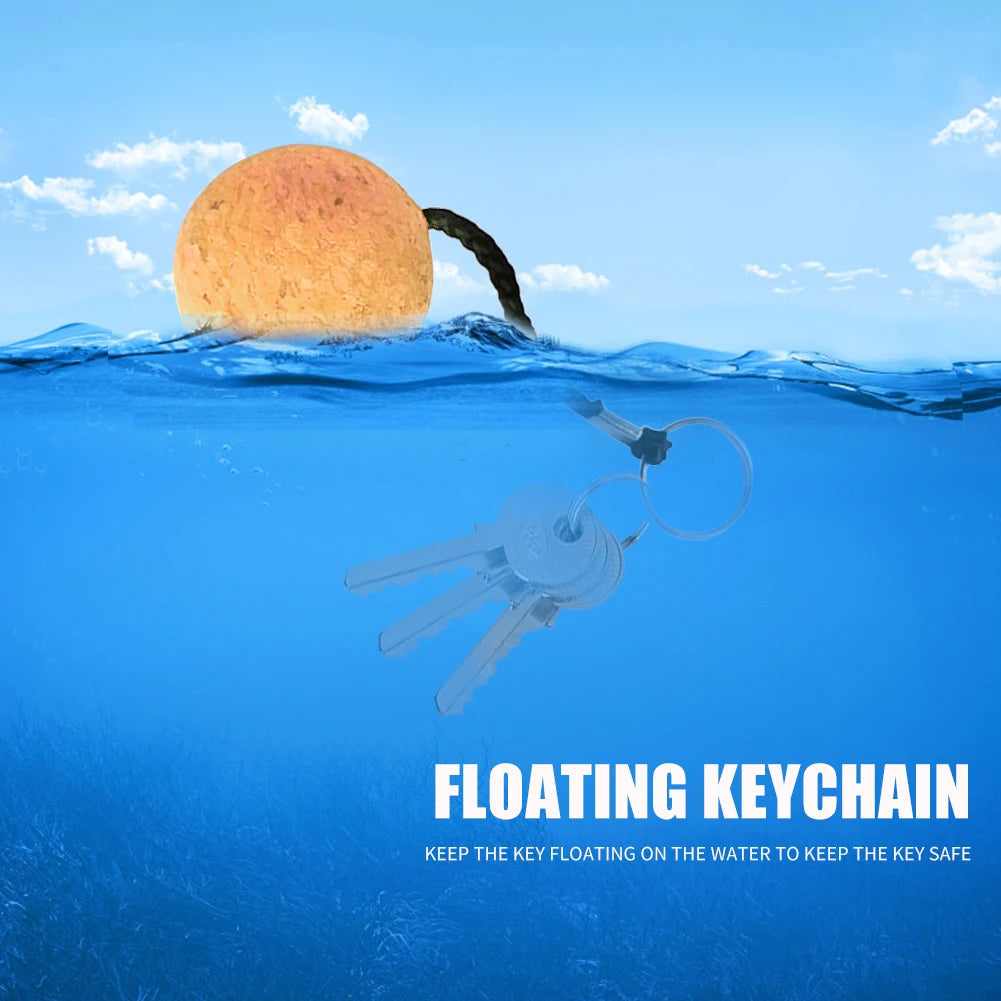 Cork Ball Floating Keychain Key Ring Buoyant Keyring Boat Sailing Kayak Gift Key Chain Float Buoy for Boating Accessory