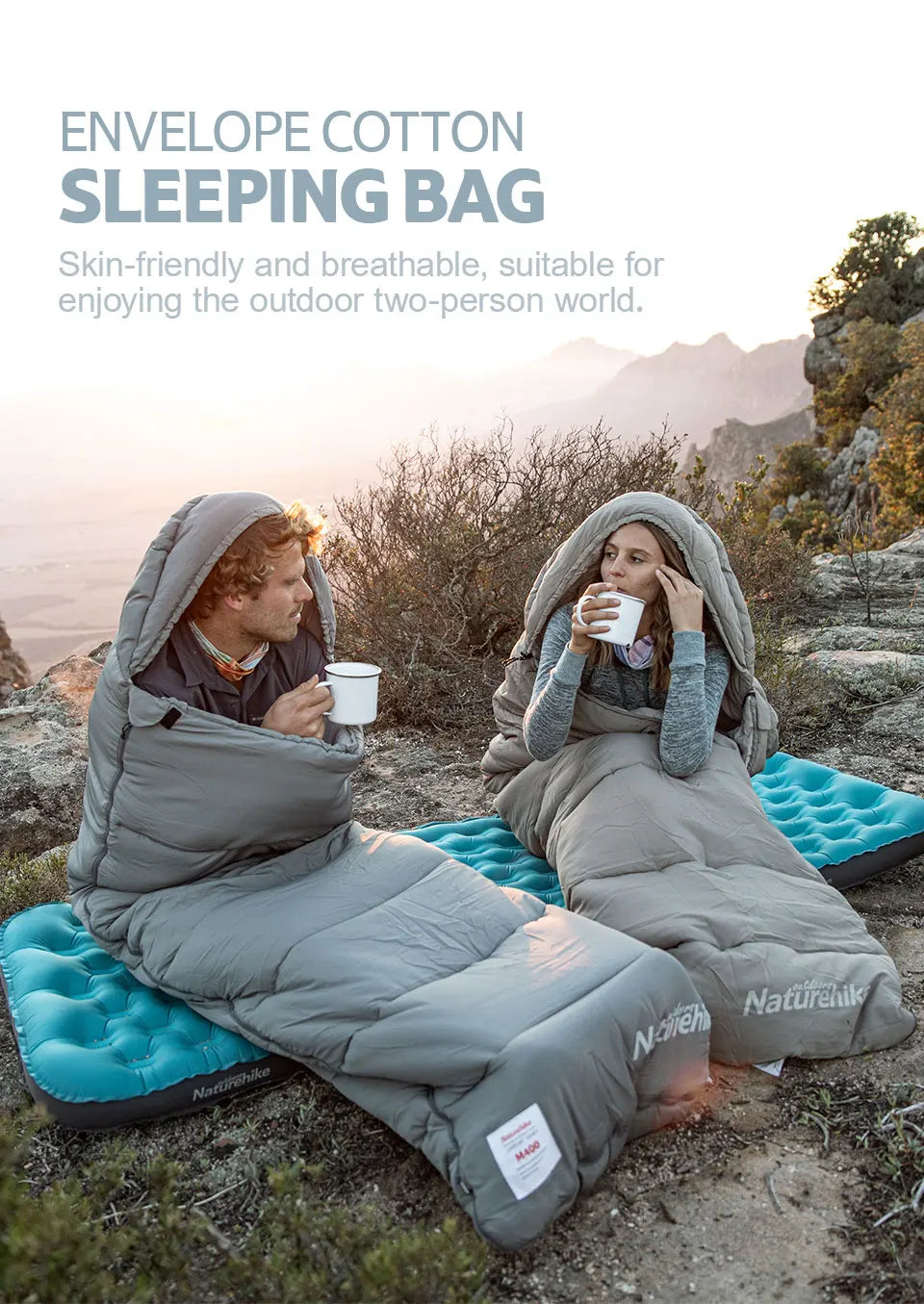 Naturehike Sleeping Bag M180 Lightweight Sleeping Bag M300 Double Camping Sleeping Bag M400 Machine Washable Winter Sleeping Bag