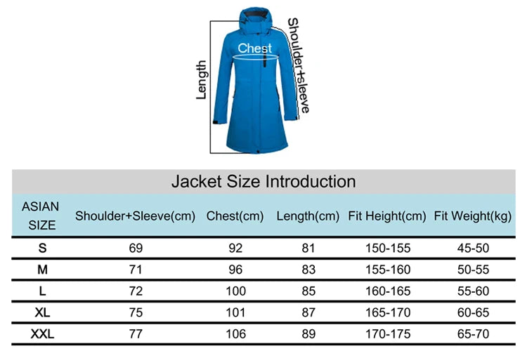 TRVLWEGO Woman's Outdoor Long Style Fleece Hiking Camping Trekking Casual Sports Hooded Jacket Windbreaker Soft Shell Clothing