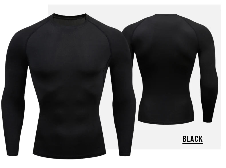 Plus Size Men Compression Sport T-Shirt Top Long Sleeve Gym Running Clothing Fitness Tight Sportswear Hiking Rashgard Sweatshirt