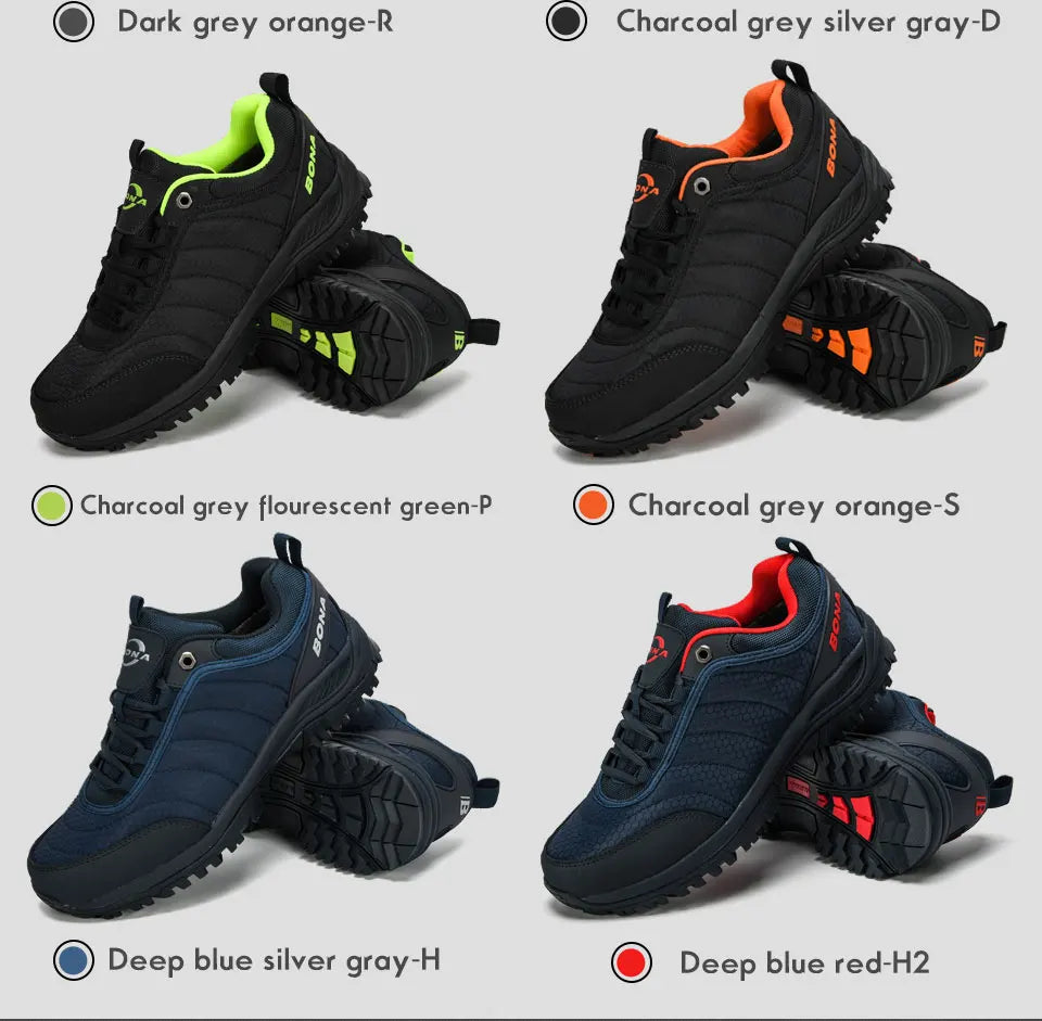 BONA New Arrival Hiking Shoes Man Mountain Climbing Shoes Outdoor Trainer Footwear Men Trekking Sport Sneakers Male Comfy