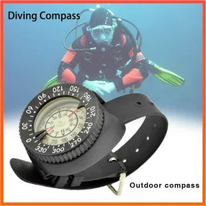 Outdoor Compass Professional 60M /197Ft Diving Compass Waterproof Navigator Digital Watch Scuba Compass for Swimming Diving