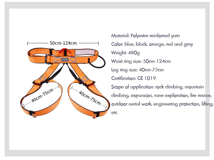 Climbing Harness, Rock Climbing Harness Protect Waist Safety Harness, Half Body Harness for Mountaineering Fire Rescuing