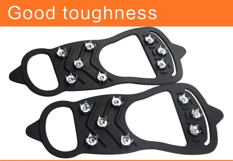 8 Teeth Ice Gripper For Shoes Snow Crampons Anti-slip Ice Gripper Hiking Cleats Spikes Traction Ice Floes 8 Stud Shoes Grip