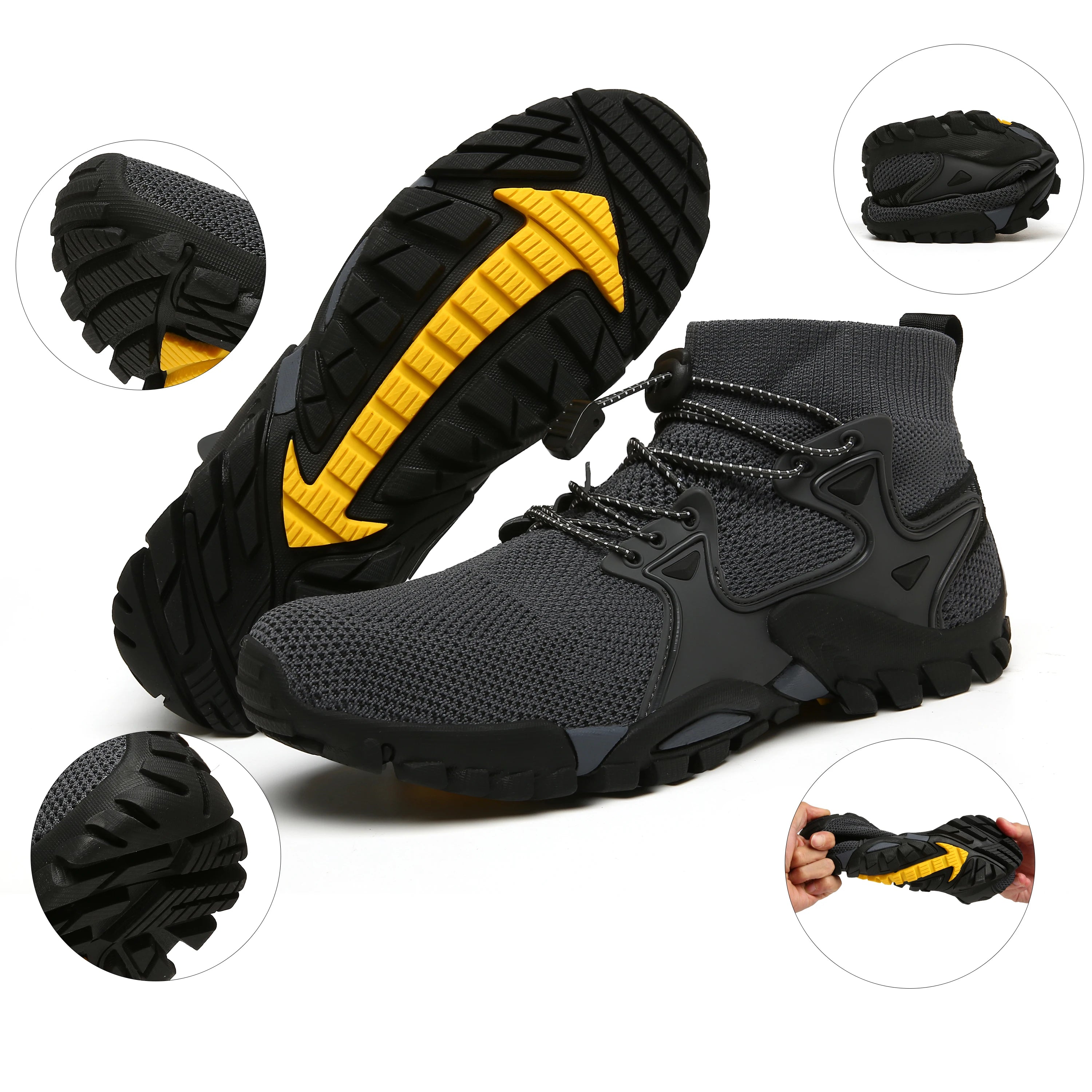 Mens Breathable Hiking Shoes Outdoor Non-slip Wear-resistant Camping Shoes Couples Trail Trekking Mountain Climbing Sport Shoes