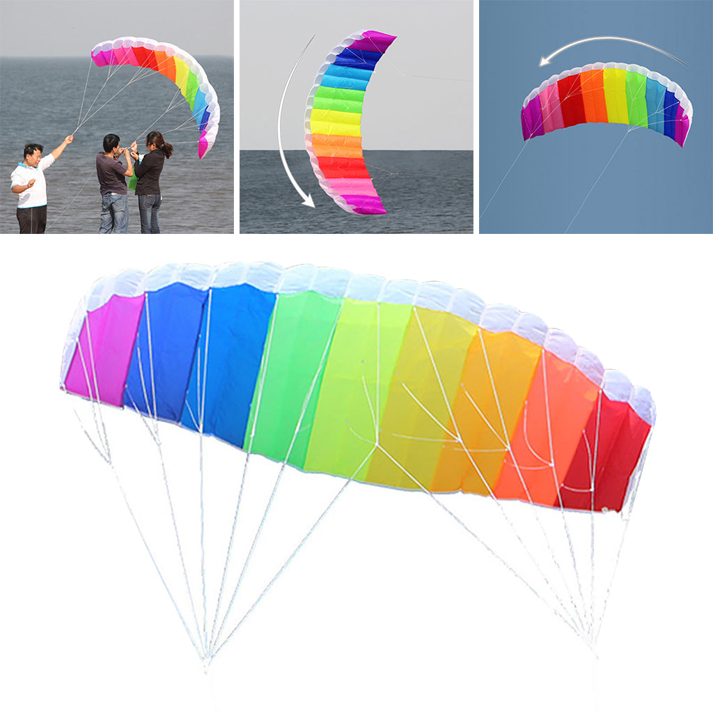 1.4m/2m/2.7m Dual Line Stunt Parafoil Parachute Surfing Kite Paragliding Kite Educational Toys Older Kid Children Kite Wing