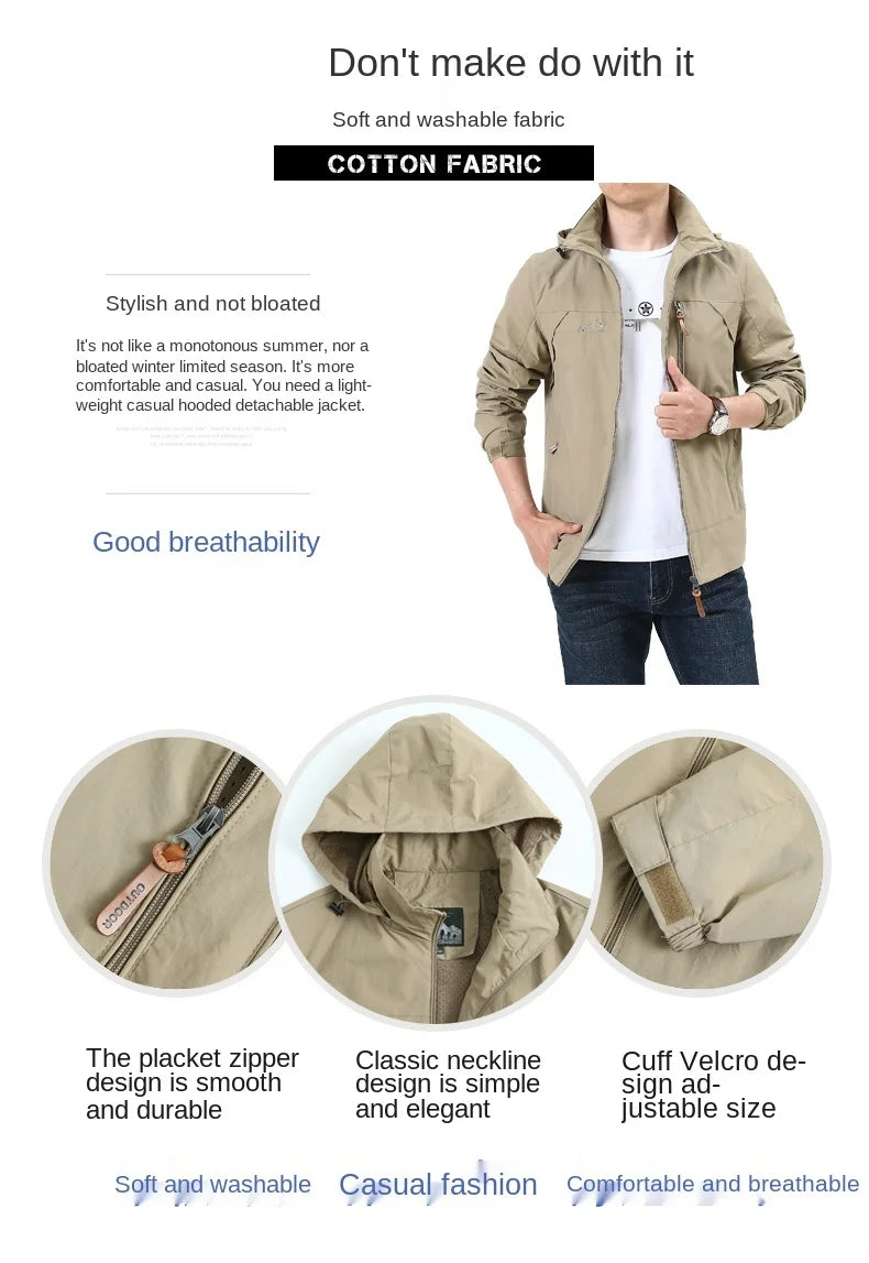 Spring Men's WaterprWindbreaker Casual Coat Man Bigsize Bomber Clothing Sports Tactical Outdoor Camping Mountaineering Jackets