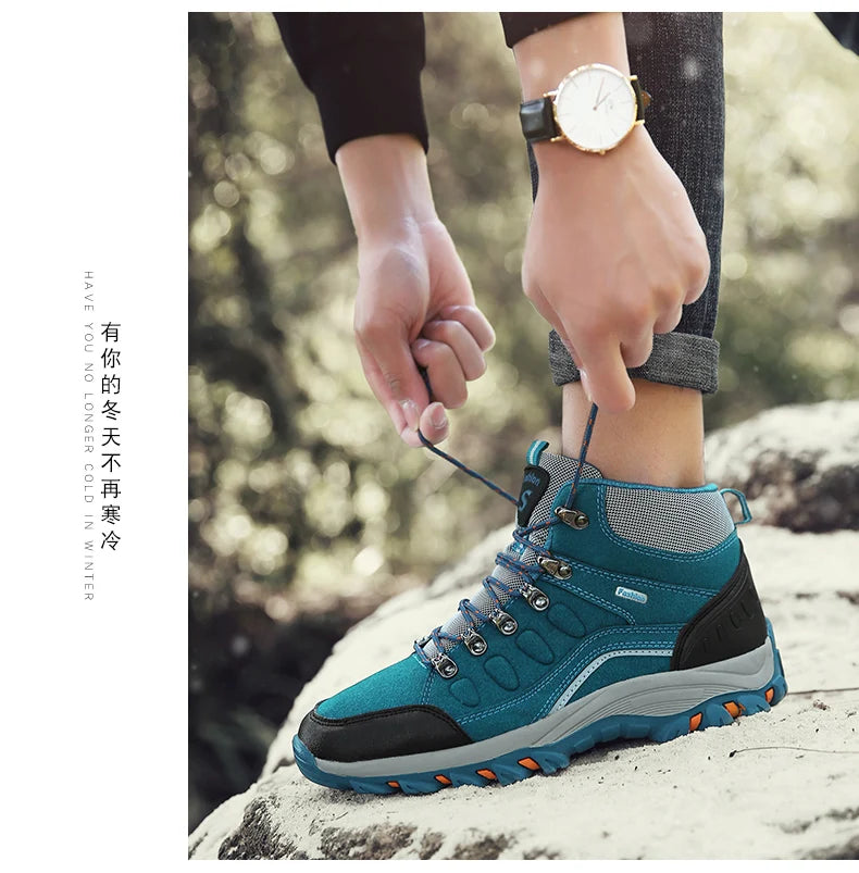 Couple Outdoor Waterproof Hiking Boots Men Winter Shoe Walking Climbing Hiking Shoes Mountain Sport Boots Hunting Woman Sneakers