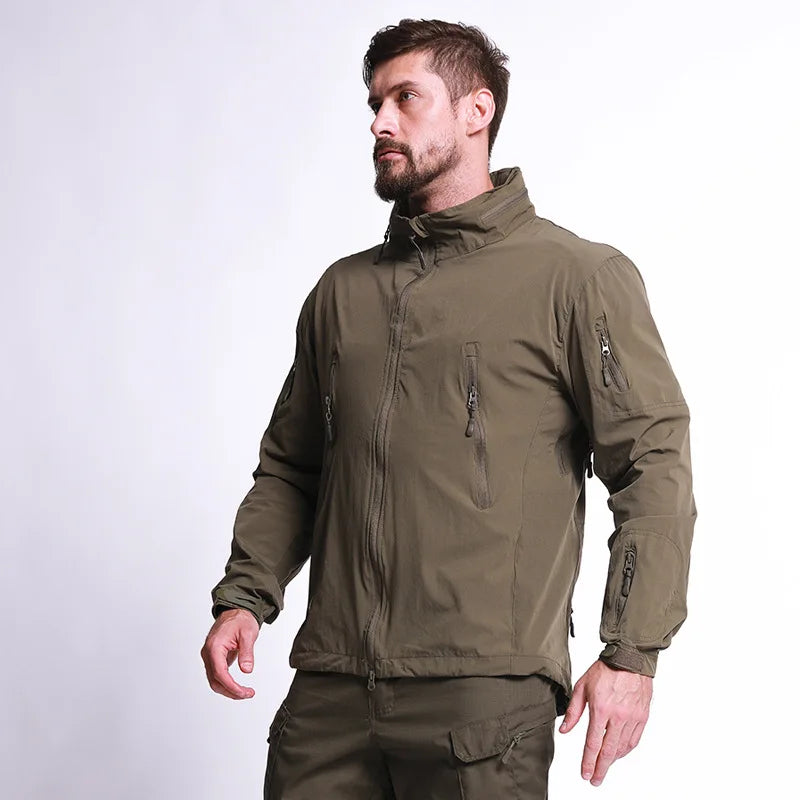 ESDY Sports Jacket Thin Single Layer Sunscreen Skin Clothing Outdoor Climbing Combat Tactical Swat Hiking Trekking Fishing Suits