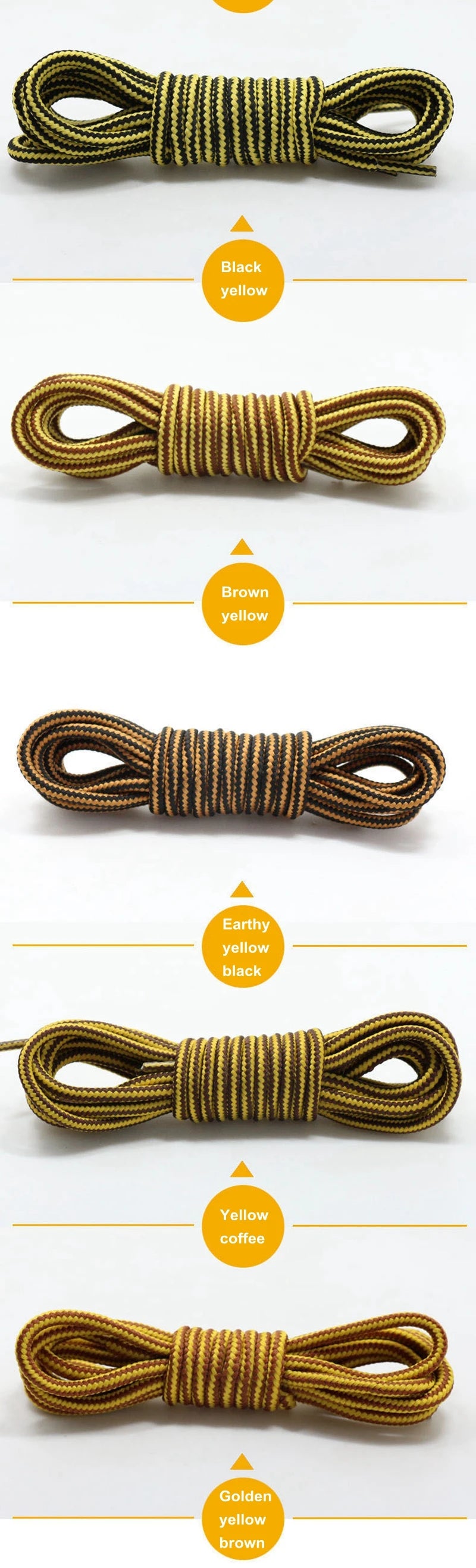 1Pair Round Shoe Laces For Sneakers Striped Double Color Fashion Shoelaces Outdoor Hiking And Leisure Sports Shoelace Shoestring