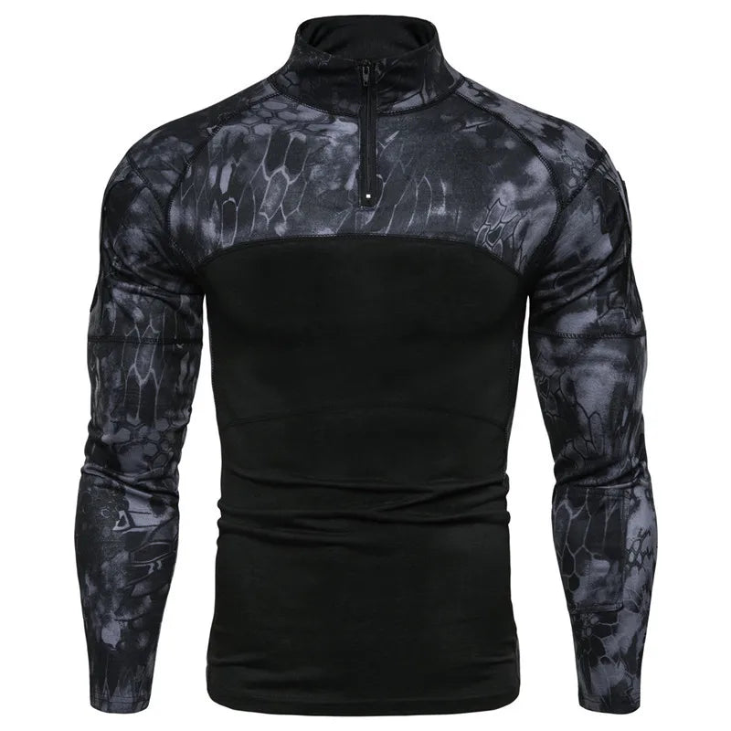 Men's Long Sleeve T-Shirt   Outdoor Trekking Camping Climbing Fishing Male Sports Slim Fit Pullover Clothing