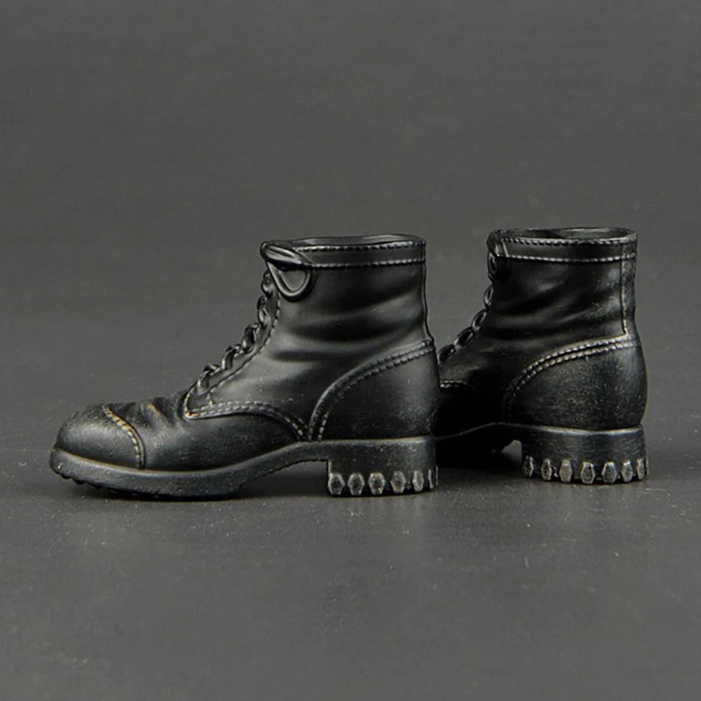 1/6 Miniature Soldier Combat Shoes Lace Up Combat Boot Shoes Male Hiking Combat Soldier Figure Accessory For 12" Action Doll