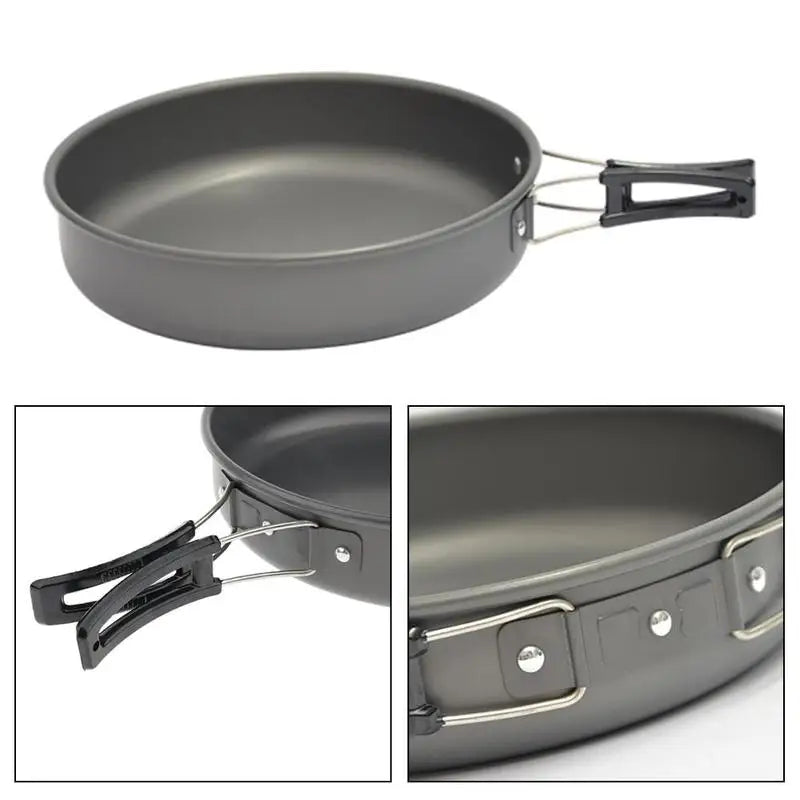 2023 New Non-stick Travel Aluminum Alloy Portable Outdoor Utensil Cooking Pan Hiking Kitchen Frying Cookware Camping Picnic X2M6