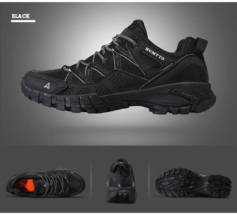 HUMTTO Trekking Tourism Sneakers Men Women Leather Hiking Shoes Mens Profession Breathable Athletic Outdoor Climbing Boots Man