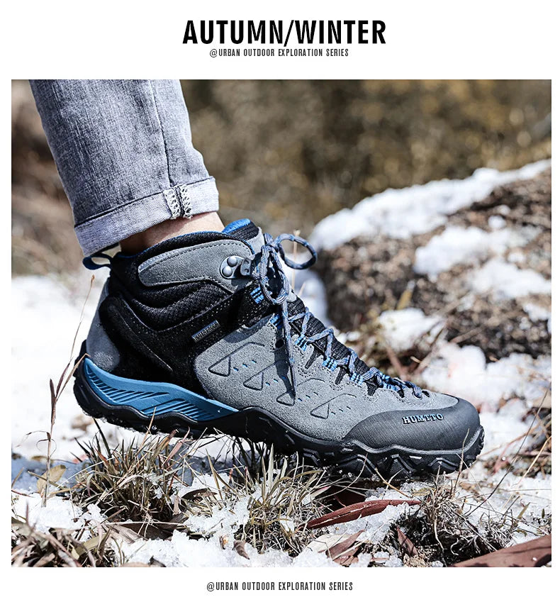 HUMTTO Waterproof Hiking Shoes Men's Outdoor Sneakers for Men 2021 Leather Women Winter Woman Climbing Trekking Sport Man Boots