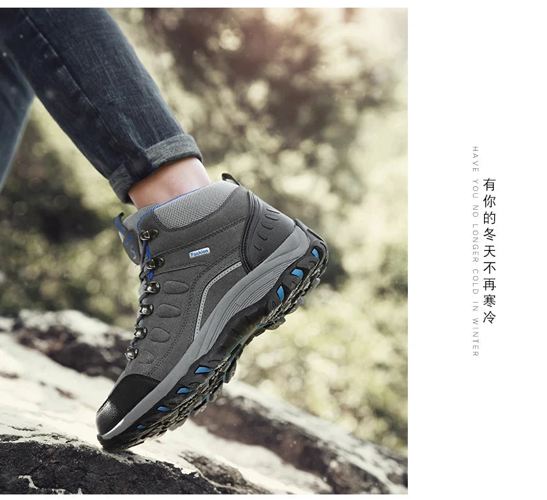 Couple Outdoor Waterproof Hiking Boots Men Winter Shoe Walking Climbing Hiking Shoes Mountain Sport Boots Hunting Woman Sneakers