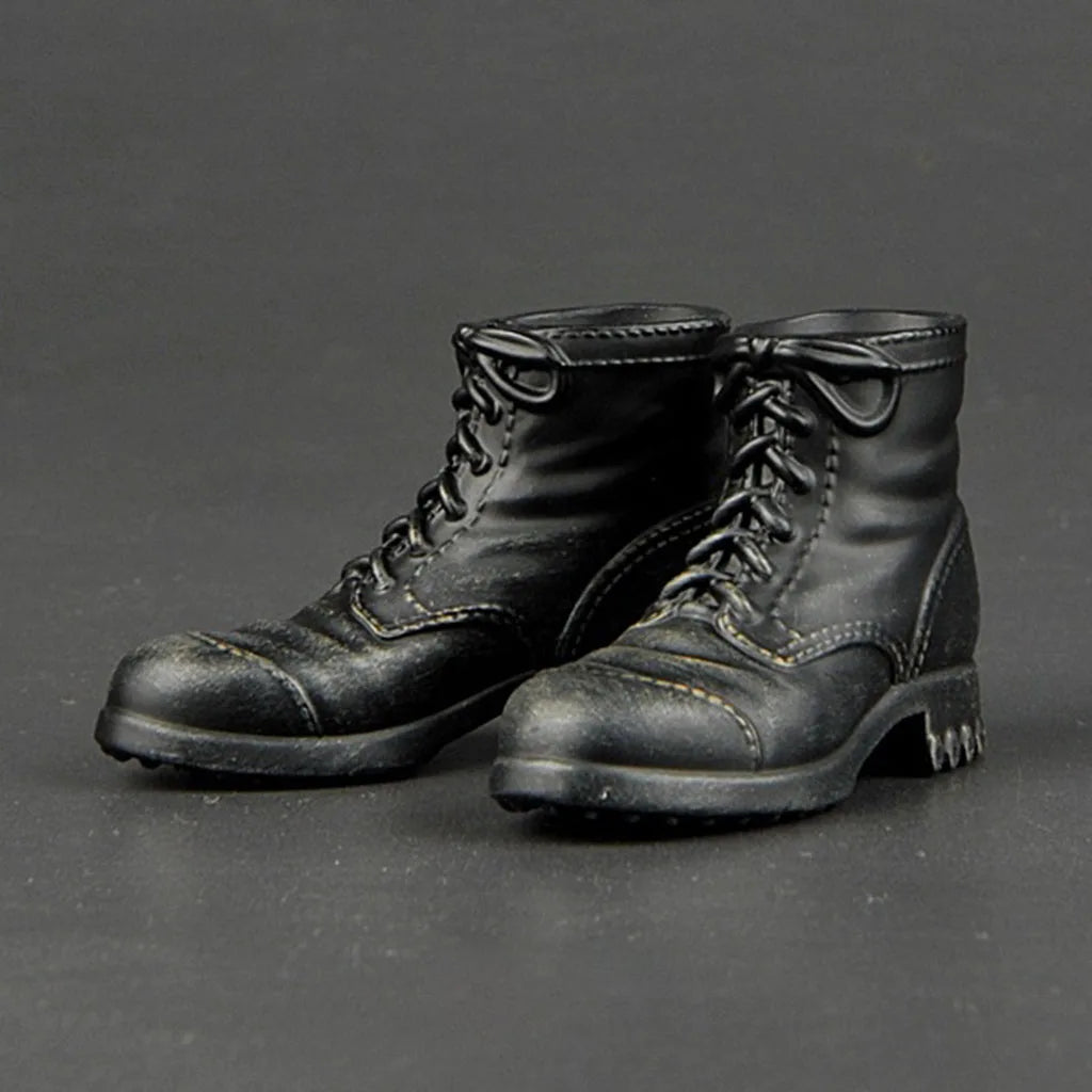 1/6 Miniature Soldier Combat Shoes Lace Up Combat Boot Shoes Male Hiking Combat Soldier Figure Accessory For 12" Action Doll