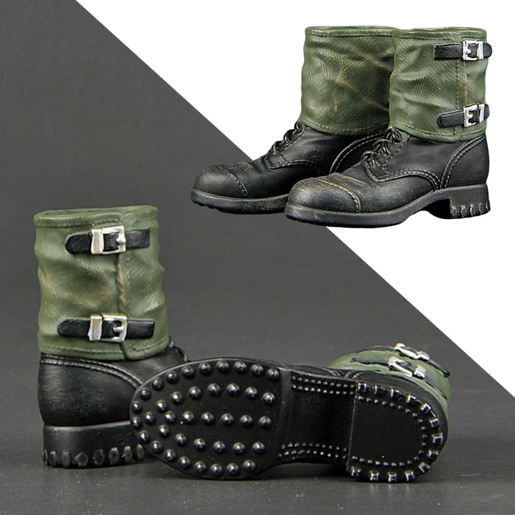 1/6 Miniature Soldier Combat Shoes Lace Up Combat Boot Shoes Male Hiking Combat Soldier Figure Accessory For 12" Action Doll