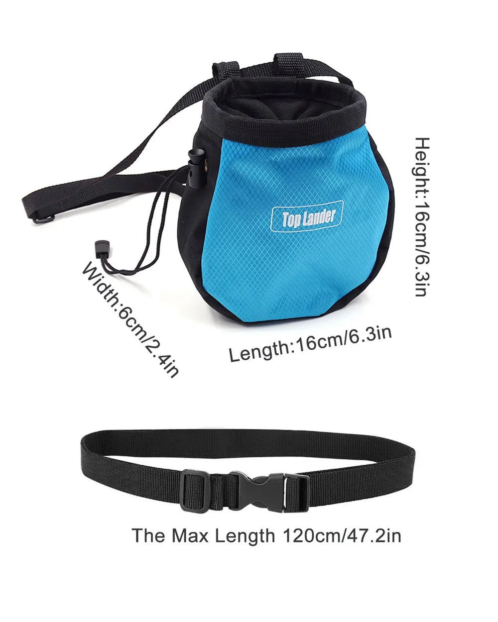 Rock Climbing Chalk Bag with Belt and Zipper Pocket for Fitness GYM Weight Lifting Hunting Bouldering Magnesia Sack Multi-Color