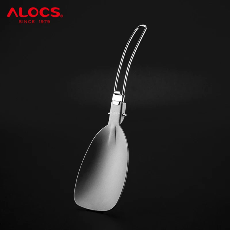 Alocs Aluminum alloy Outdoor Ultralight Folding Cooking Gadgets Shovel Cookware Spatula for Picnic Camping Hiking