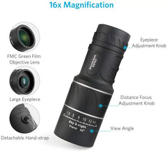 APEXEL HD Scope 16x52 Dual Focus Monocular Powerful Telescope Hunting Spotting Upgrade Handheld Binoculars For Tourism Hiking