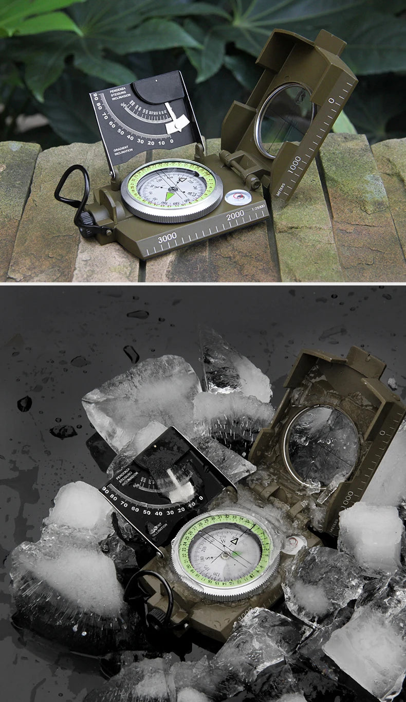 Mulitifunctional Outdoor Survival Military Compass Camping Waterproof Geological Compass Digital Navigation Equipment