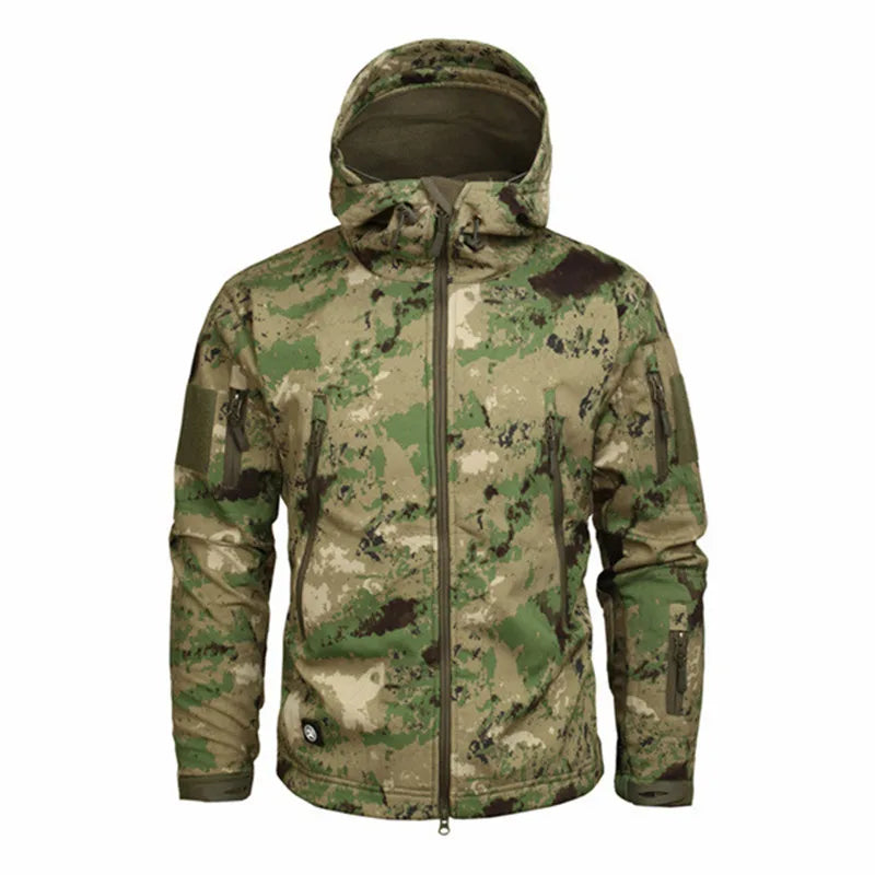 Hiking Jackets Men Camouflage Tactical Jacket Autumn Winter Shark Skin Soft Shell Waterproof Jacket Windbreaker