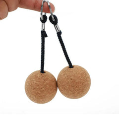 2Pcs 50mm Floating Cork Ball Key Ring Sailing Boat Float Buoyant Rope Ultraweight Wooden Keychain Keyring Kayak Accessories