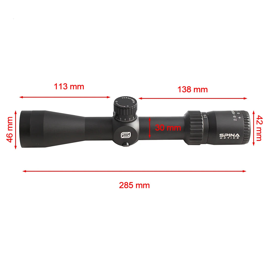 SPINA Optics BT 2.8-10x40 Tactical Hunting Riflescope Mil Dot Reticle Optical Sight 30mm Tube Spotting Rifle Scope