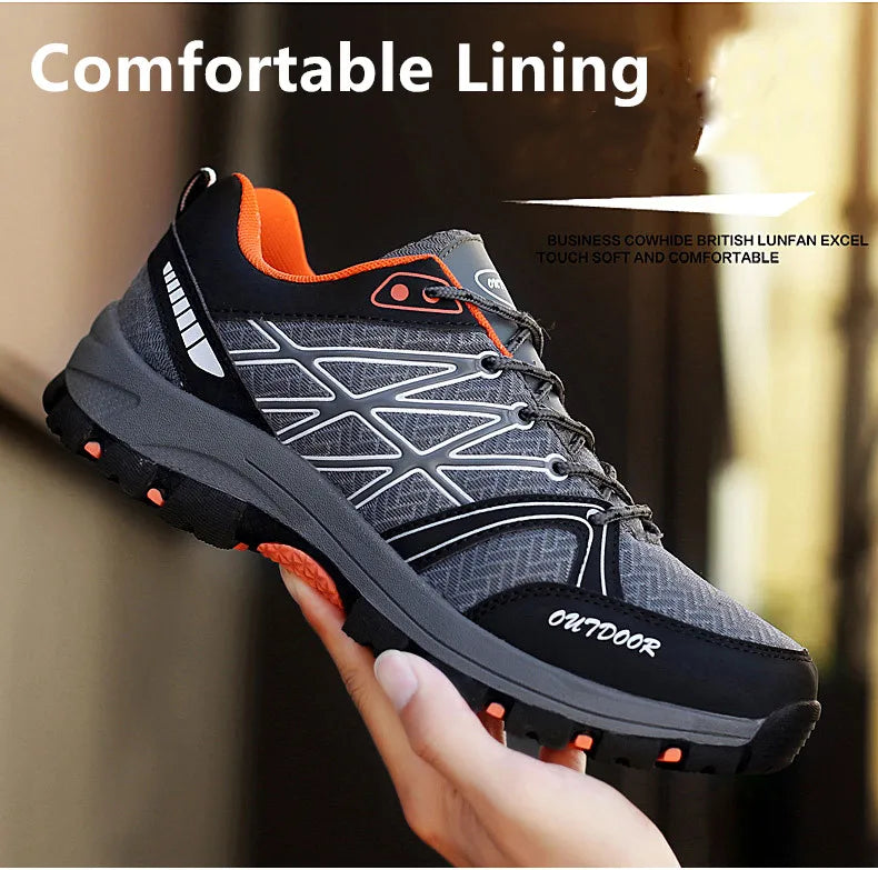 Summer Green Men Hiking Shoes Outdoor Non-slip Low Men Sport Sneakers for Trekking Climbing Breathable Mesh Walking Trainers Men