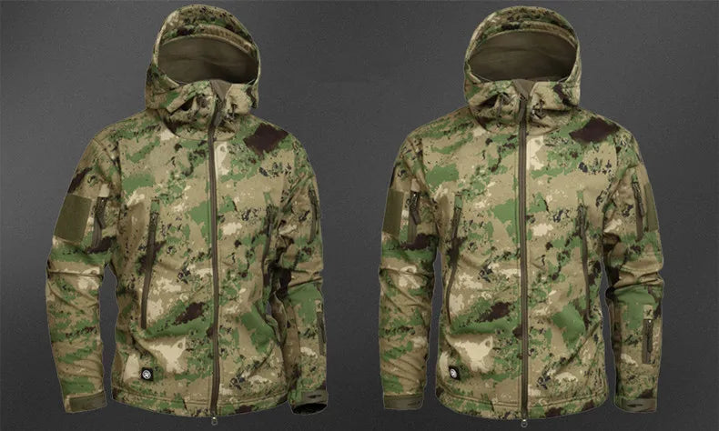 Hiking Jackets Men Camouflage Tactical Jacket Autumn Winter Shark Skin Soft Shell Waterproof Jacket Windbreaker