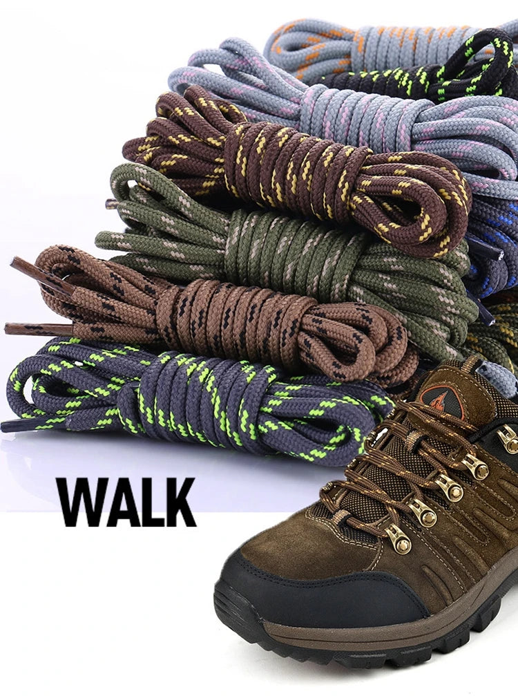 1Pair outdoor sport round shoelaces for boots hiking slip rope shoe laces sneakers shoelace strings100/120/140/160CM 19 Colors