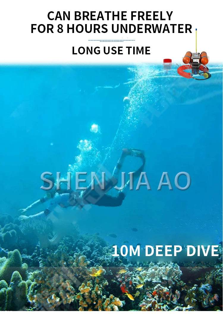 Diving Equipment Full Set Of Respirator Scuba Underwater Long Tube Time Snorkeling Deep Diving Pump Submersible