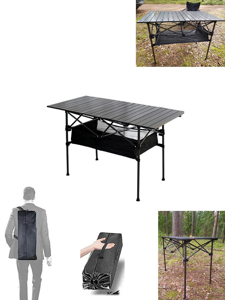 Outdoor Folding Table Chair   Camping Aluminium Alloy Picnic Table Waterproof Durable Folding Table Desk For 140*70*70CM