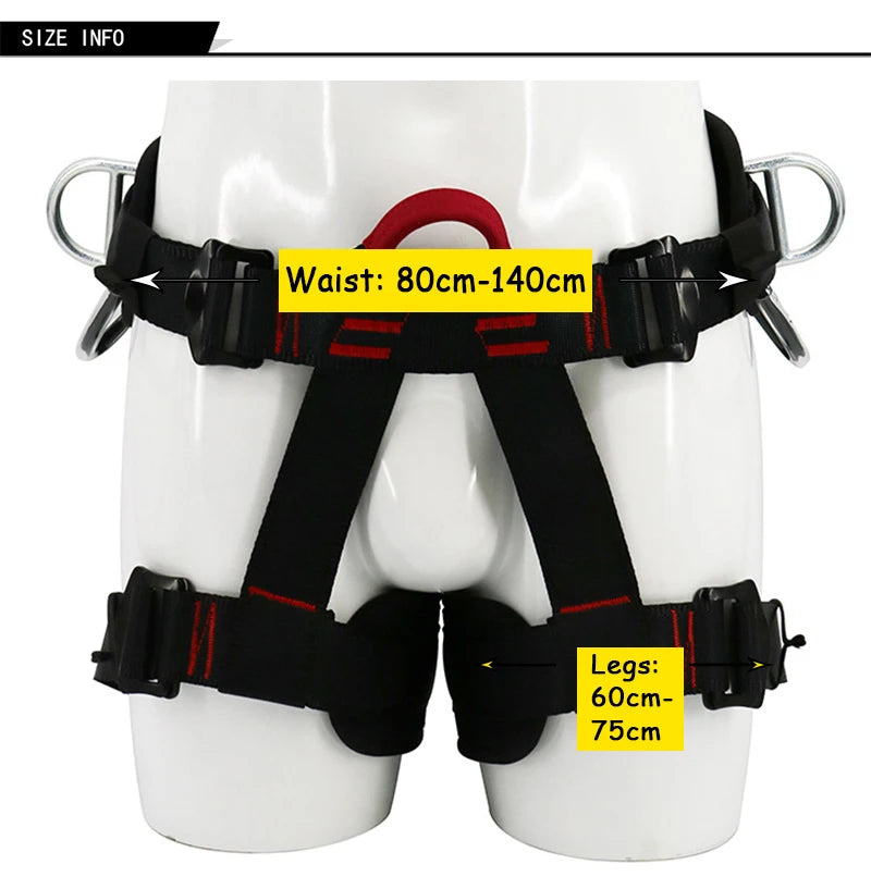 Camping Safety Belt 25KN Outdoor Rock Climbing Outdoor Expand Training Half Body Harness Protective Supplies Survival Equipment