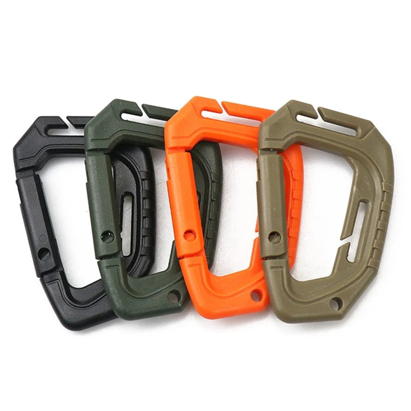 1Pcs Big D-type Plastic Steel Tactical Molle Quick Hook Hanging Buckle Clip Outdoor Camping Backpack Bag EDC Tool Accessories