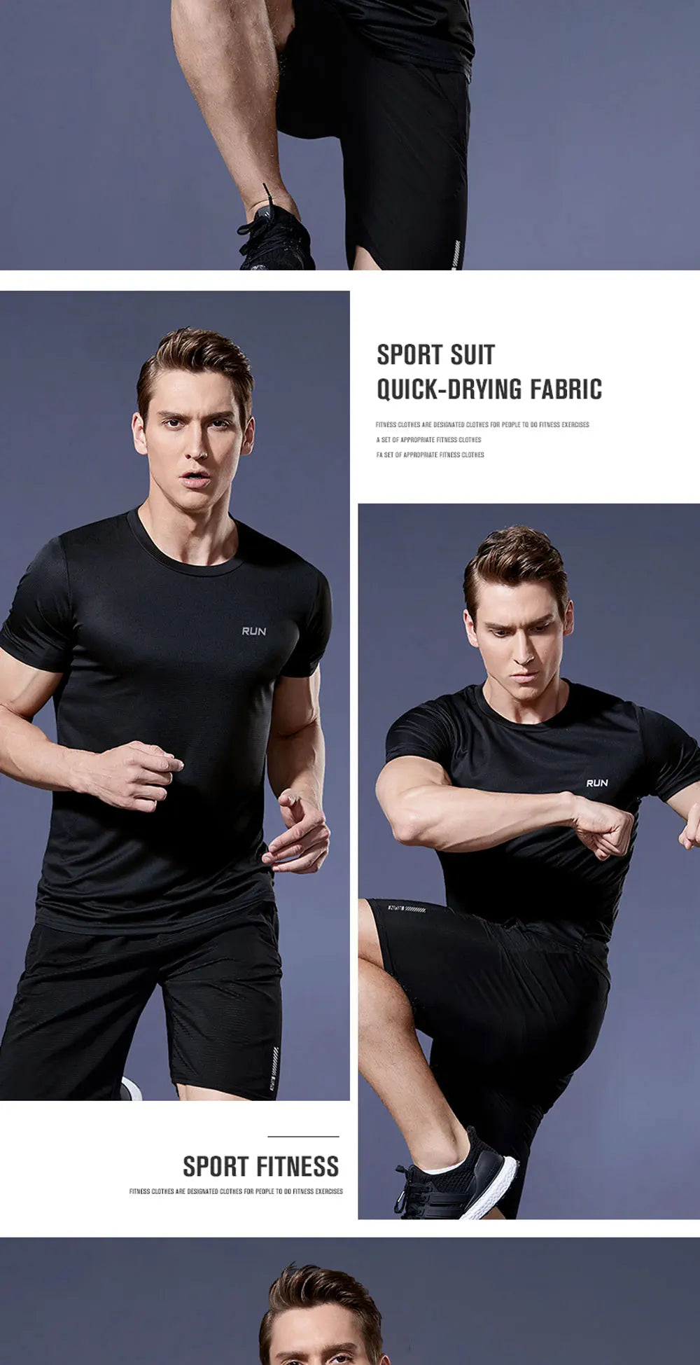 Black Compression Men T-shirts workout Sports Running T-shirt Short Sleeve Quick Dry Tshirt Fitness Exercise Gym Clothing