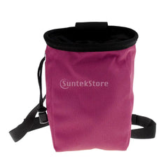 Outdoor Chalk Bag for Bouldering Rock Climbing Weight Lifting Gymnastics Gym with Rear Zip & Drawstring Closure & Waist Belt