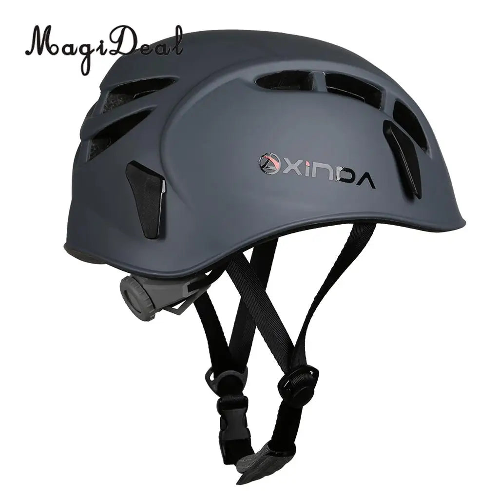 Safety Helmet Outdoor Rock Climbing Caving Kayaking Rappel Rescue Gray for Wall Equipment Rappelling Mountaineering Accessory