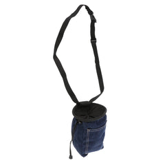 Denim Lifting/ Bouldering/ Rock Climbing Chalk Bag with Pocket & Adjustable Waist Belt & Drawstring Closure for Fishing Camping