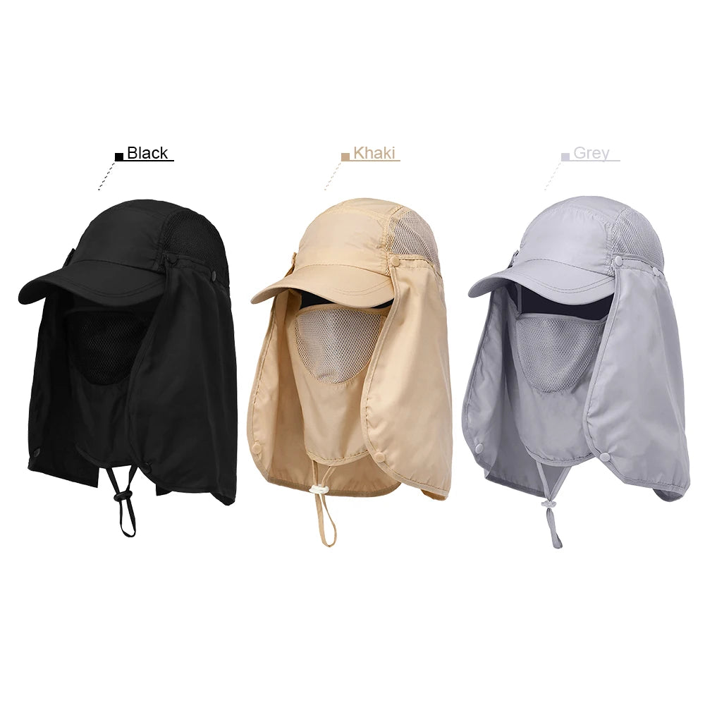 Fishing Clothings Outdoor Hunting Hat Hiking Visor Hat UV Protection Face Neck Cover Fishing Sun Cap Mountain Climbing Sun