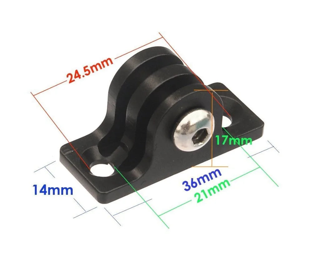 CNC Aluminum Mount Flat Fixed Base Low Angle Surfboard Surface For GoPro 11 8 7 9 10 SJCAM SJ5000 Xiaoyi II Lite 4K Accessories