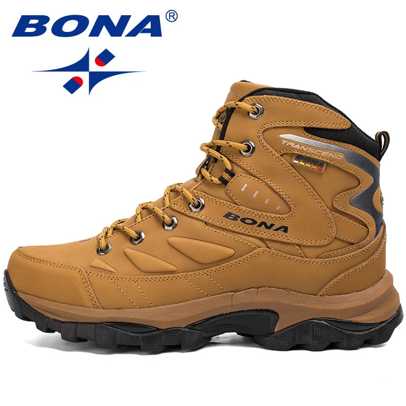 BONA New Hot Style Men Hiking Shoes Winter Outdoor Walking Jogging Shoes Mountain Sport Boots Climbing Sneakers Free Shipping