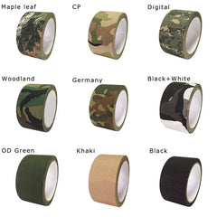 5M Outdoor Camouflage Tape WRAP Hunting Waterproof Self Adhesive Camo Tape Stealth Bandage 0.05m x 5m /2inchx196inch