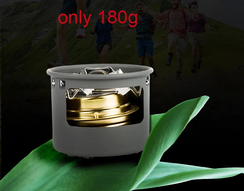 ALOCS B13/K04 Outdoor Camping Alcohol Burn Stove with Stand Folding Picnic Outdoor Stove Camping Cookware with Kettle