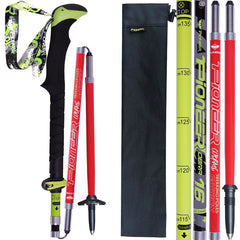 Pioneer Carbon Fiber Walking Sticks Folding Trekking Poles Ultralight Alpenstocks For Outdoor Camping Hiking Trail Running